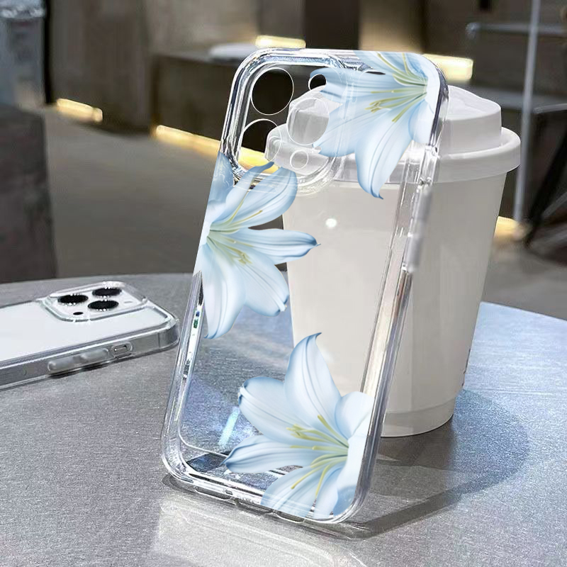 Phone Accessories Kiosk - Fashion Exquisite White Lily Flower Phone