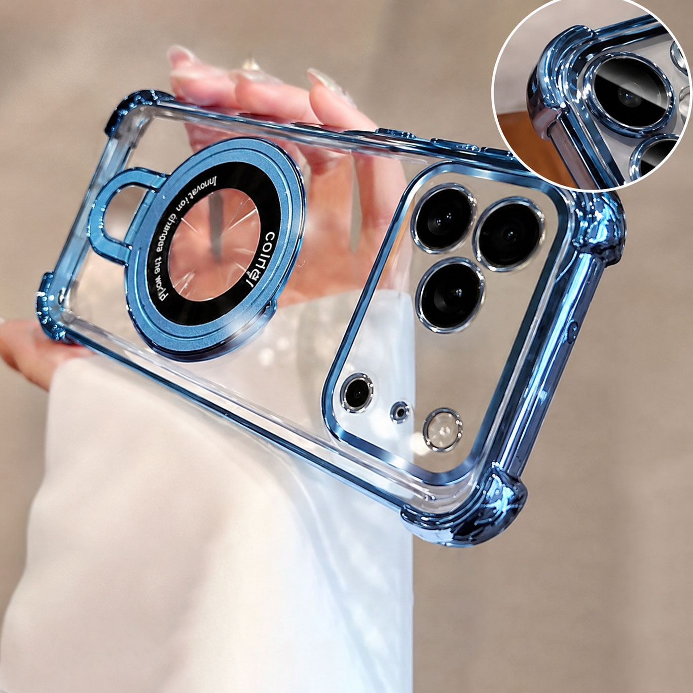 Luxury Clear  Plating Phone Ca - đánh giá và giá Phone Kickstand Ring
