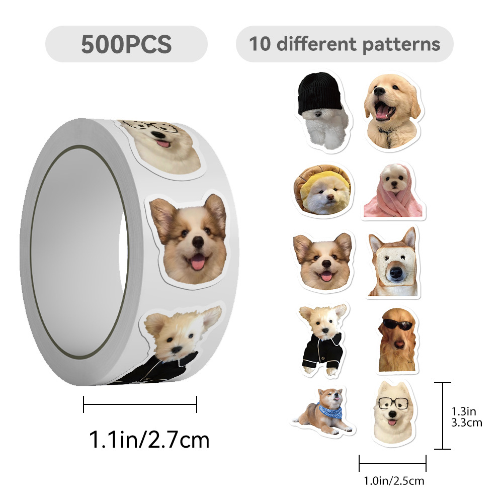500pcs/roll Funny Cartoon Dog  - đánh giá và giá Phone Accessories For Kids